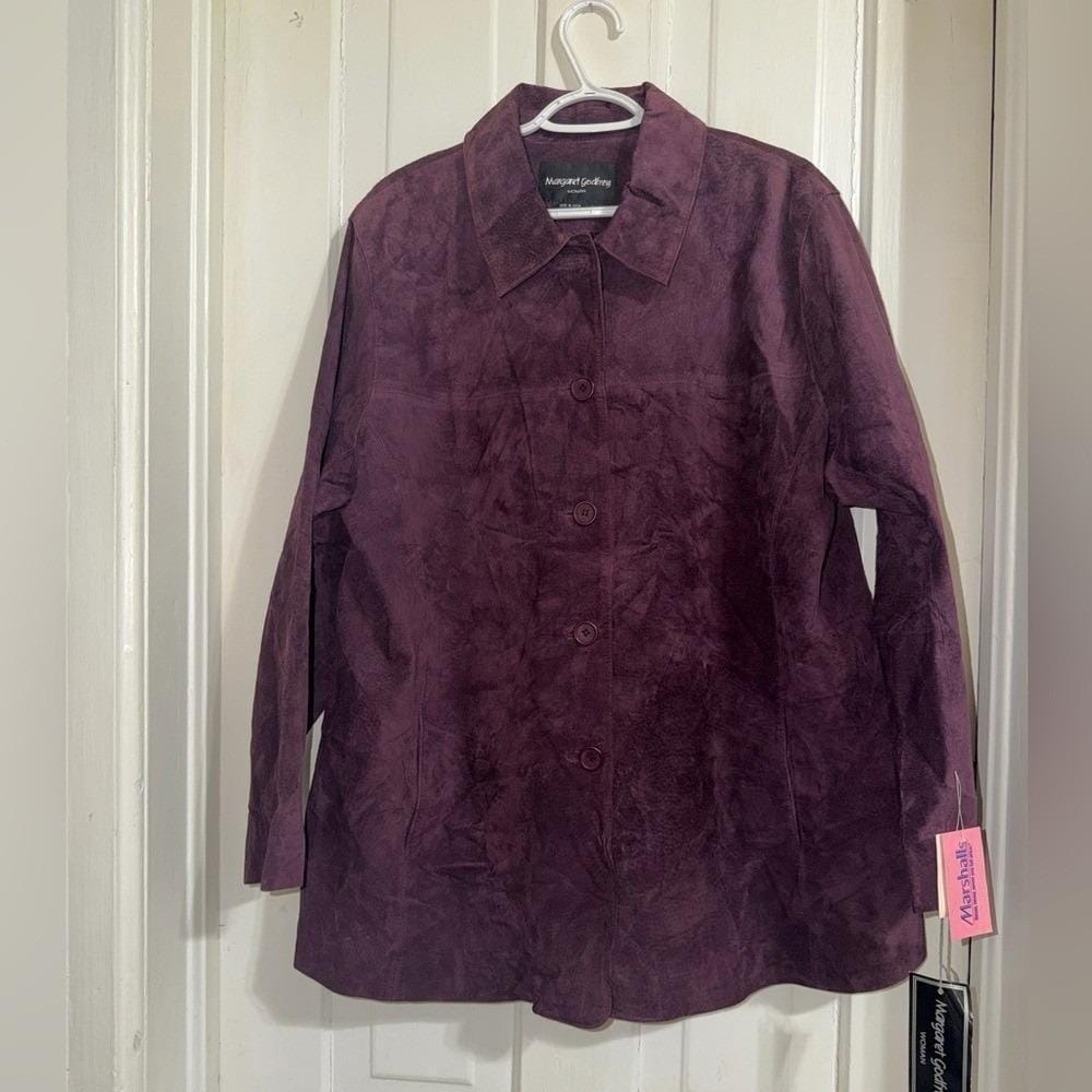 NWT vintage Leather Margaret Godfrey Women's Purple Leather Jacket plus size 2X